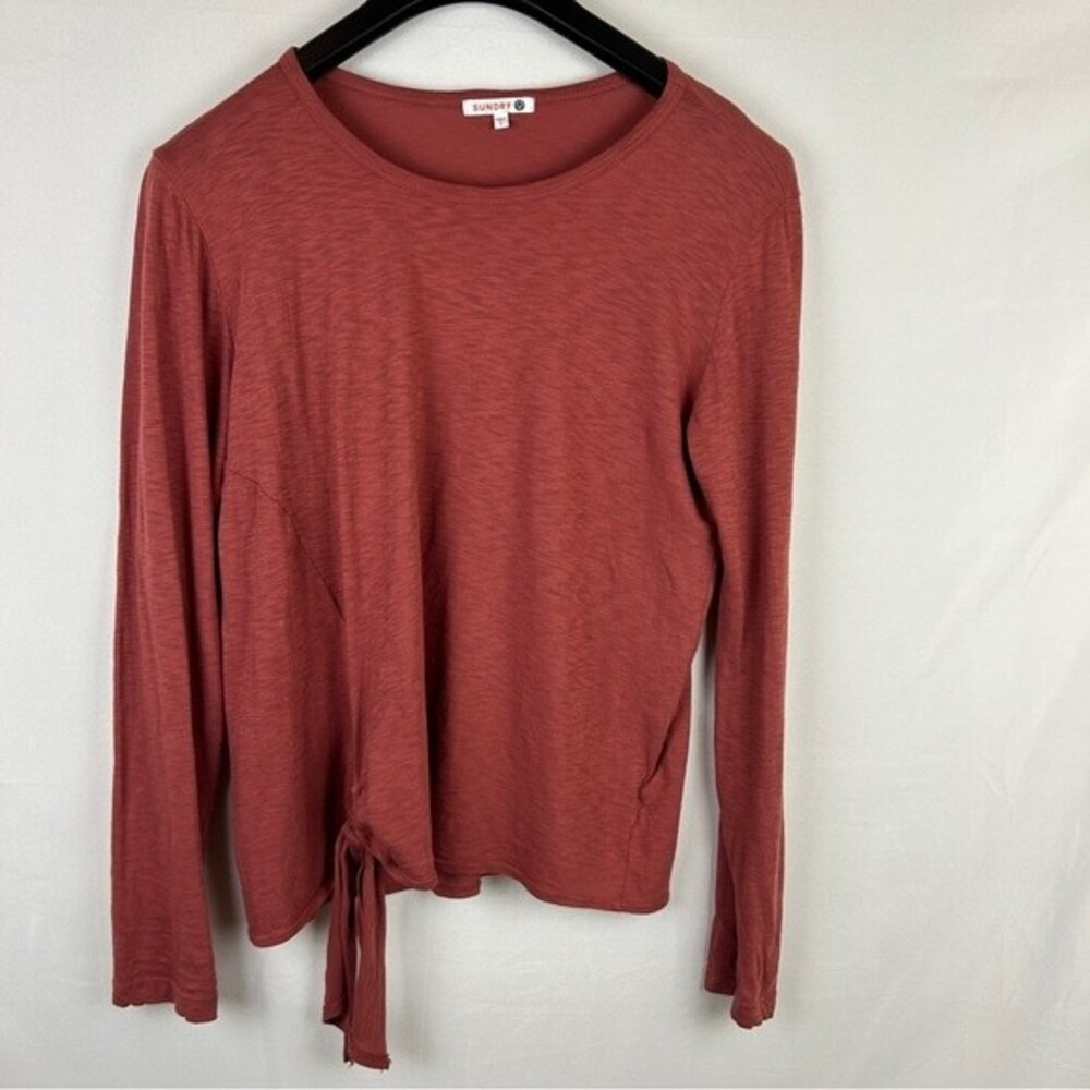 Sundry rusty red wasit tie blouse top size 1 /S